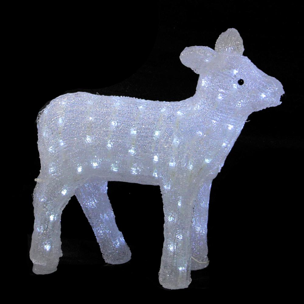 18" Lighted Commercial Grade Acrylic Baby Reindeer Christmas Outdoor Decoration. Picture 3