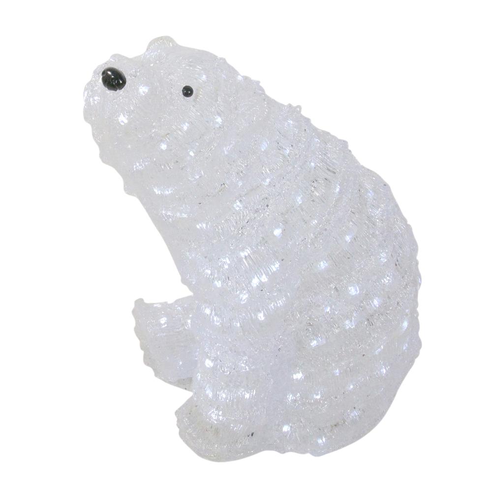18.5" Lighted Commercial Grade Acrylic Polar Bear Christmas Display Decoration. Picture 1