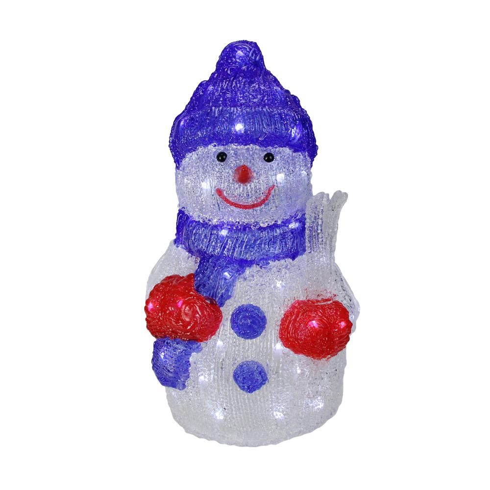 15" Lighted Commercial Grade Acrylic Snowman Christmas Display Decoration. Picture 1
