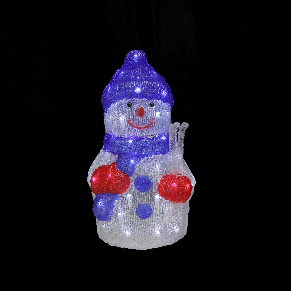 15" Lighted Commercial Grade Acrylic Snowman Christmas Display Decoration. Picture 3