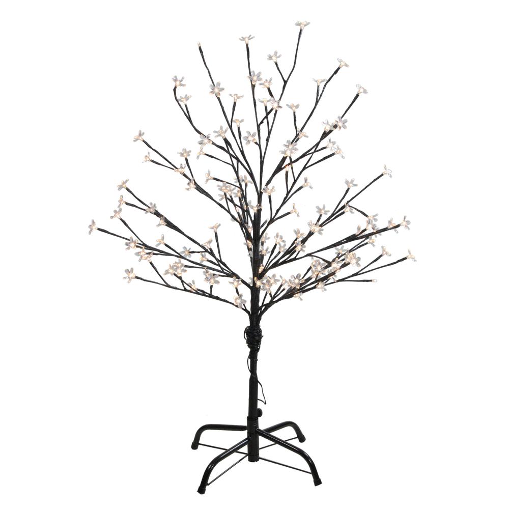 4' LED Lighted Cherry Blossom Flower Tree - Warm White Lights. Picture 1