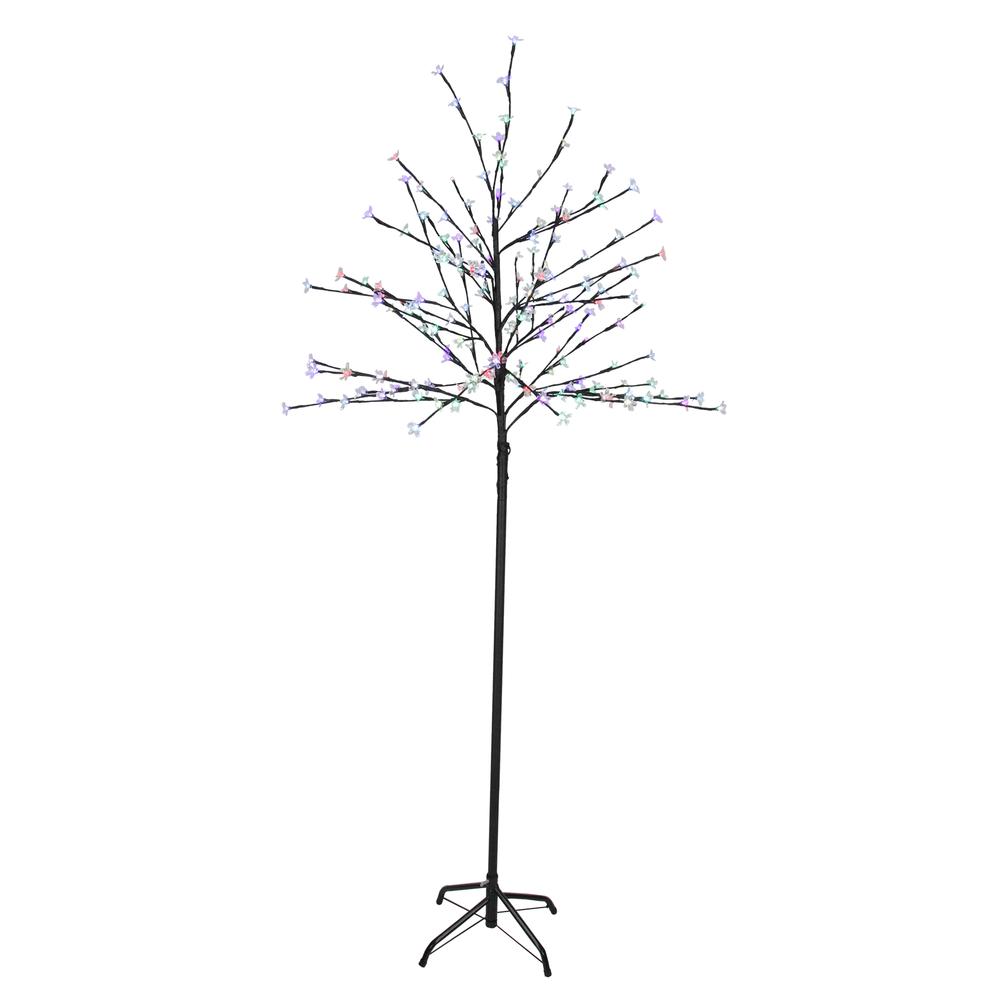 6' LED Lighted Cherry Blossom Flower Tree - Color Changing Lights. Picture 1
