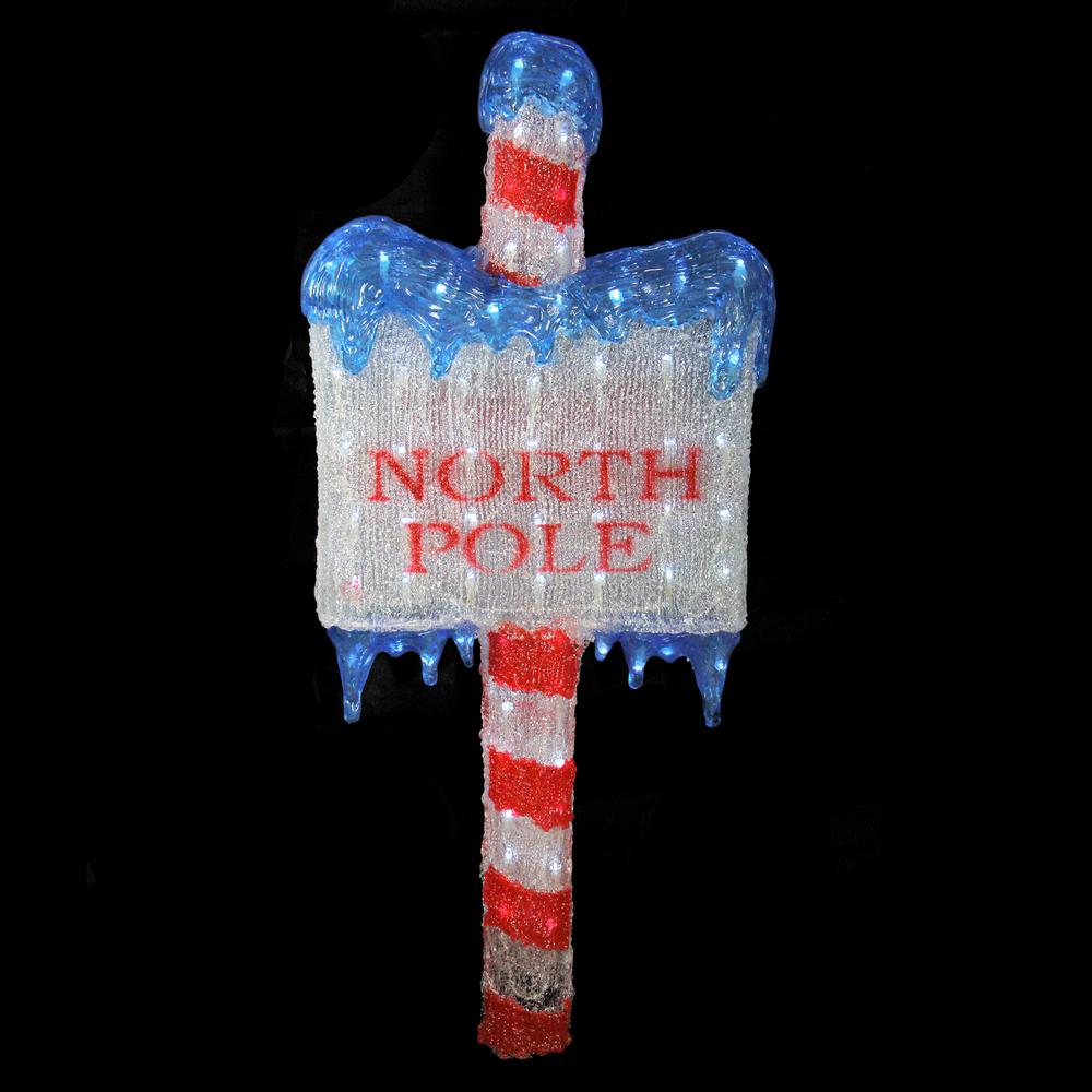33" LED Lighted Commercial Grade Acrylic "North Pole" Christmas Sign Display Decoration. Picture 2