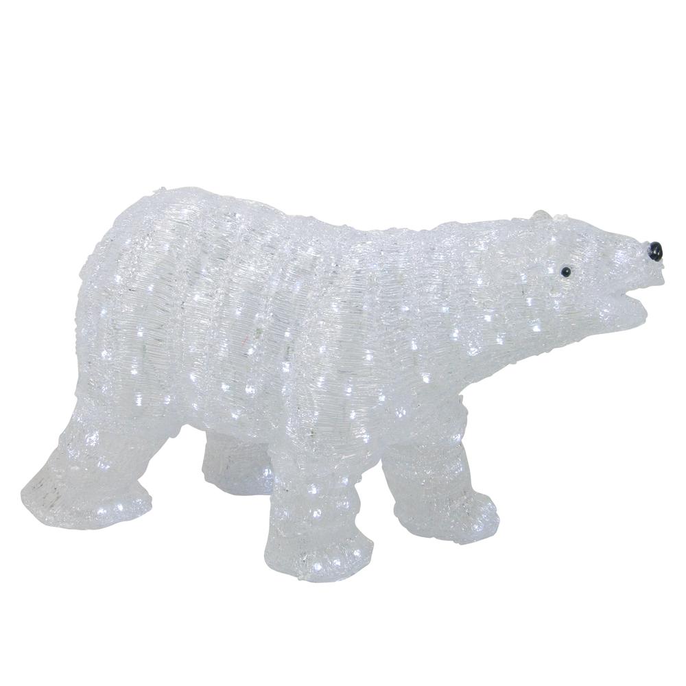 28" Lighted Commercial Grade Acrylic Polar Bear Christmas Display Decoration. Picture 1