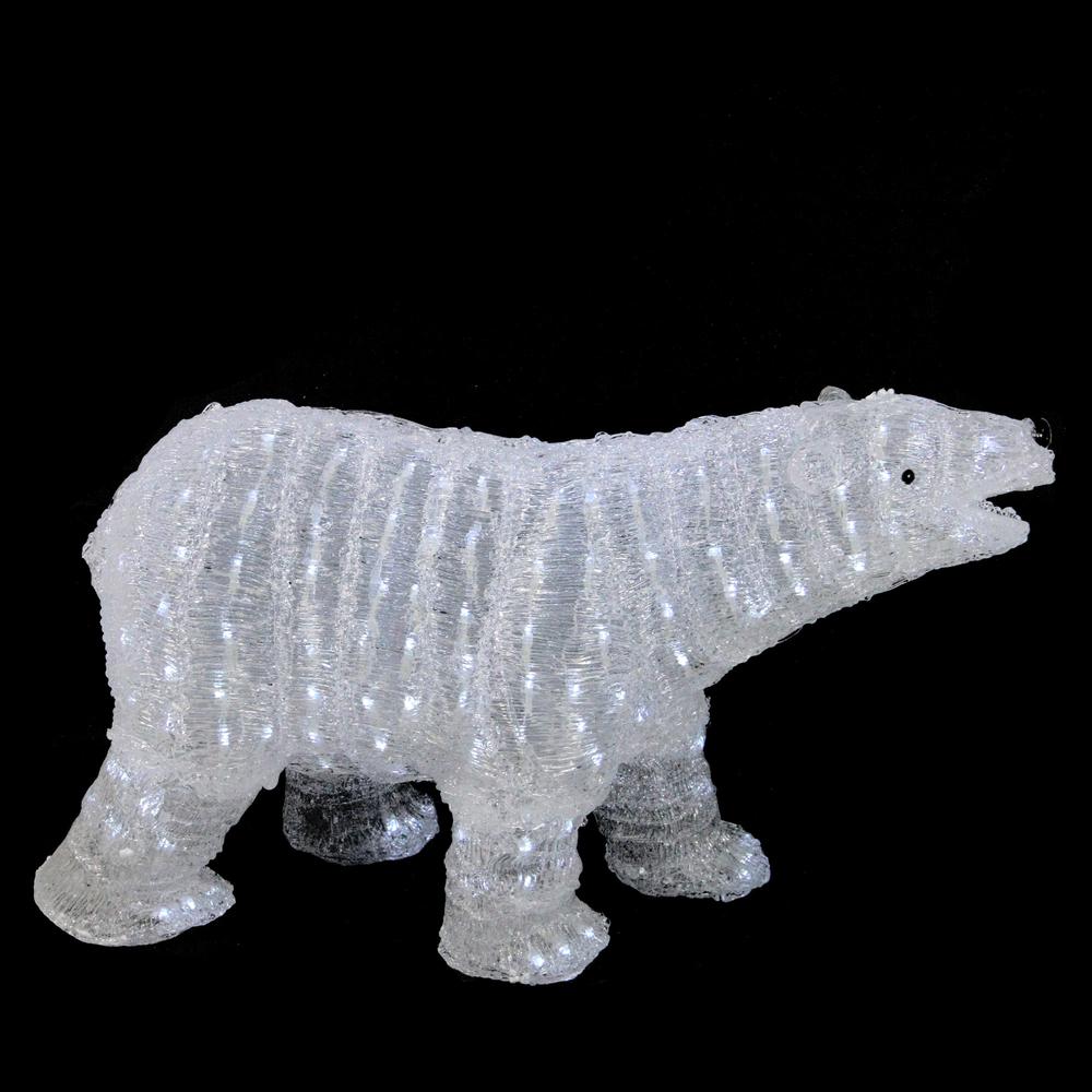 28" Lighted Commercial Grade Acrylic Polar Bear Christmas Display Decoration. Picture 3