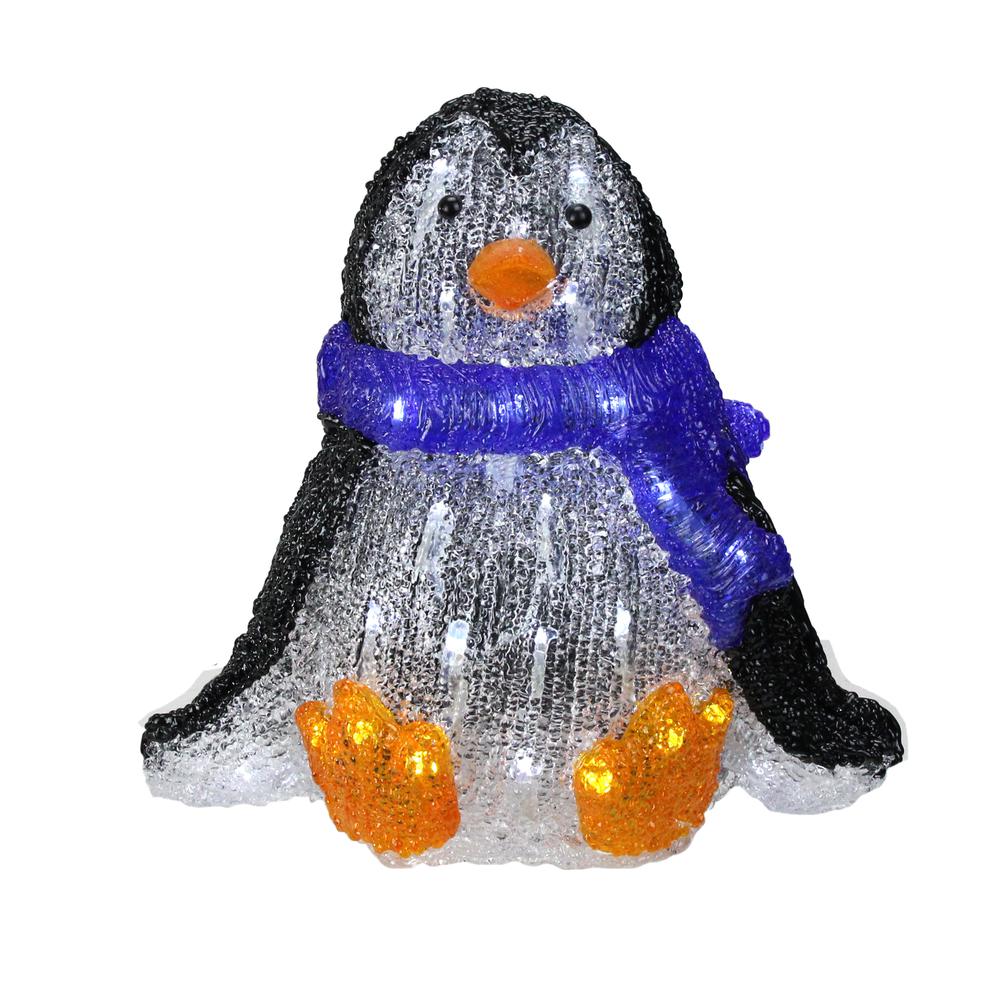 11.5" Lighted Commercial Grade Acrylic Baby Penguin Christmas Display Decoration. Picture 1