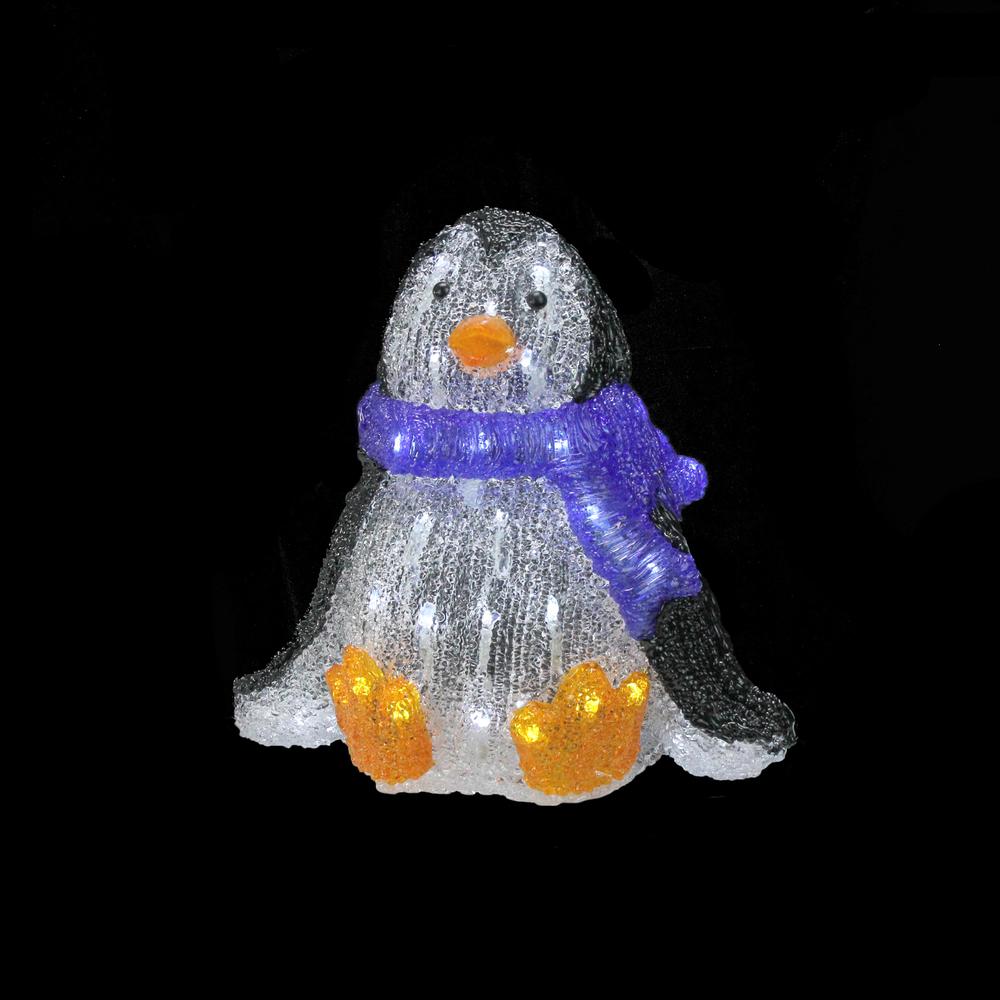 11.5" Lighted Commercial Grade Acrylic Baby Penguin Christmas Display Decoration. Picture 3
