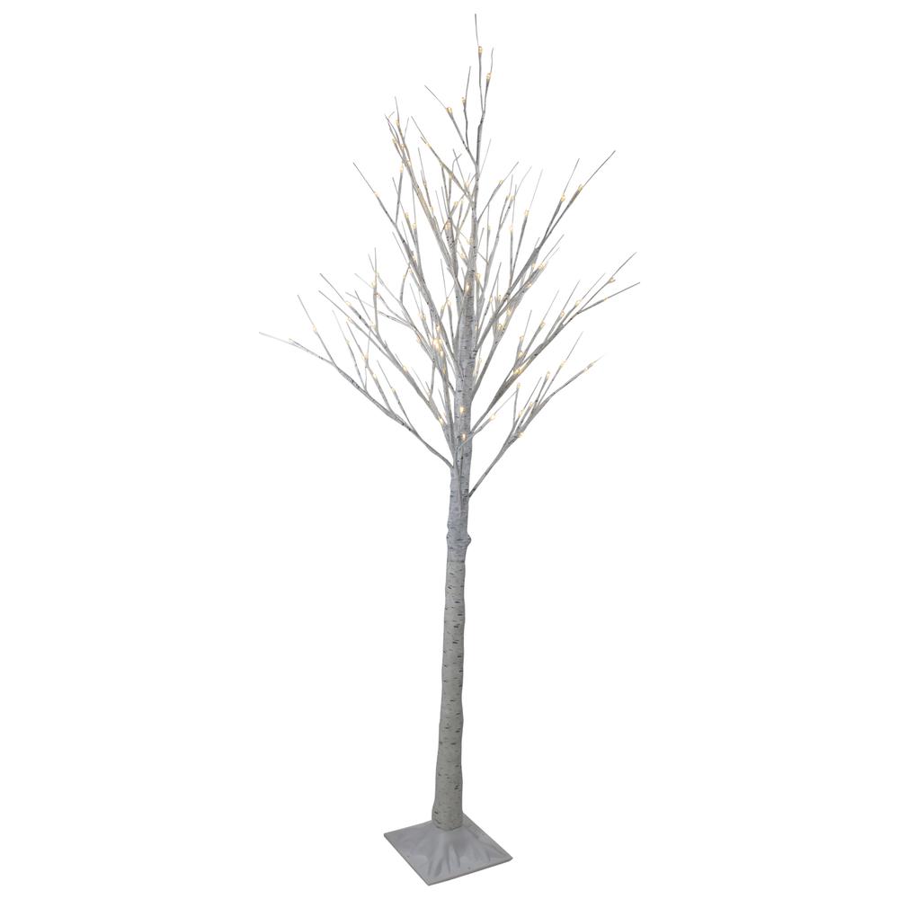 6' Lighted Christmas White Birch Twig Tree Outdoor Decoration - Warm White LED Lights. Picture 3