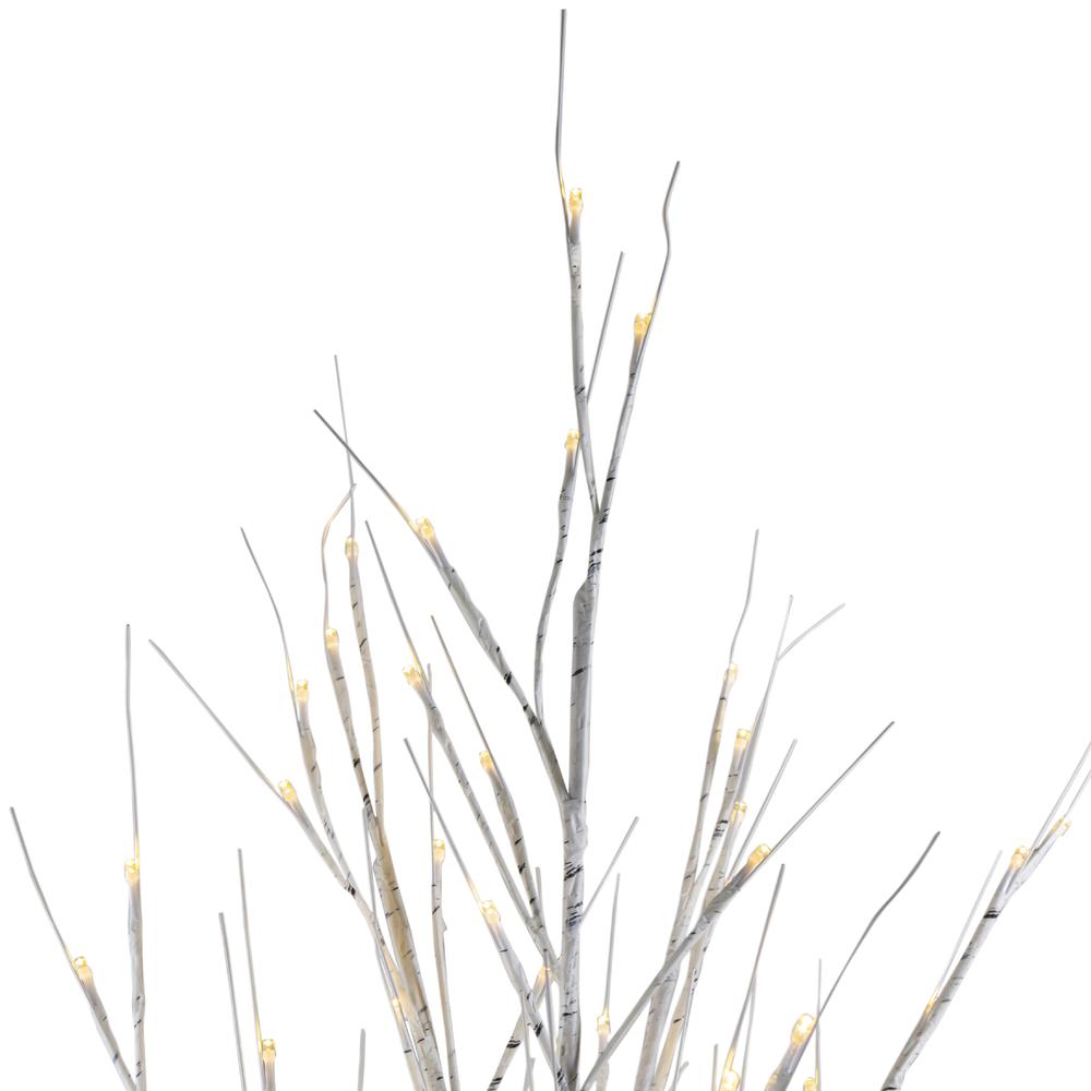 6' Lighted Christmas White Birch Twig Tree Outdoor Decoration - Warm White LED Lights. Picture 4