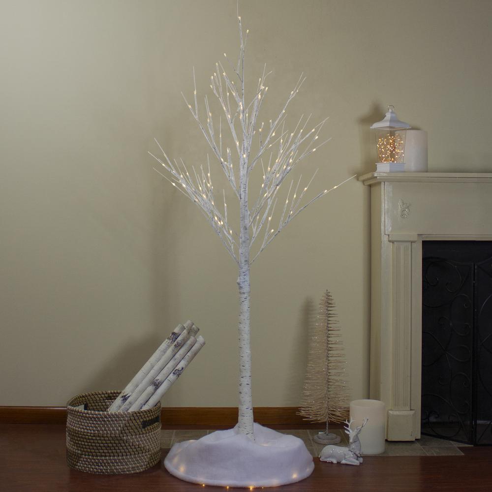 6' Lighted Christmas White Birch Twig Tree Outdoor Decoration - Warm White LED Lights. Picture 2