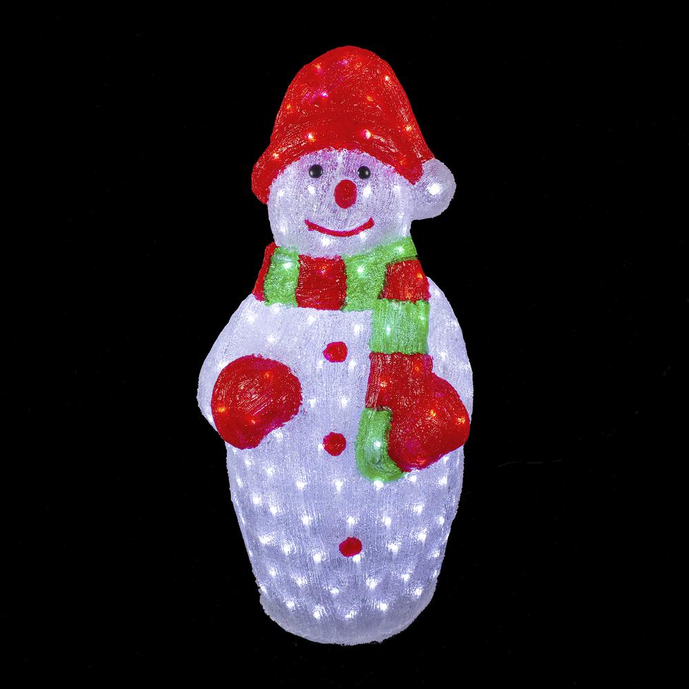 34" Lighted Commercial Grade Acrylic Snowman Christmas Display Decoration. Picture 2