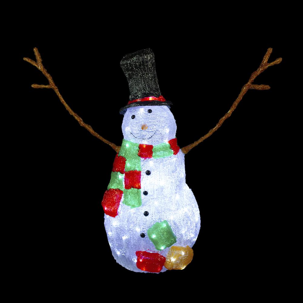 23" Lighted Commercial Grade Acrylic Snowman Christmas Display Decoration. Picture 2