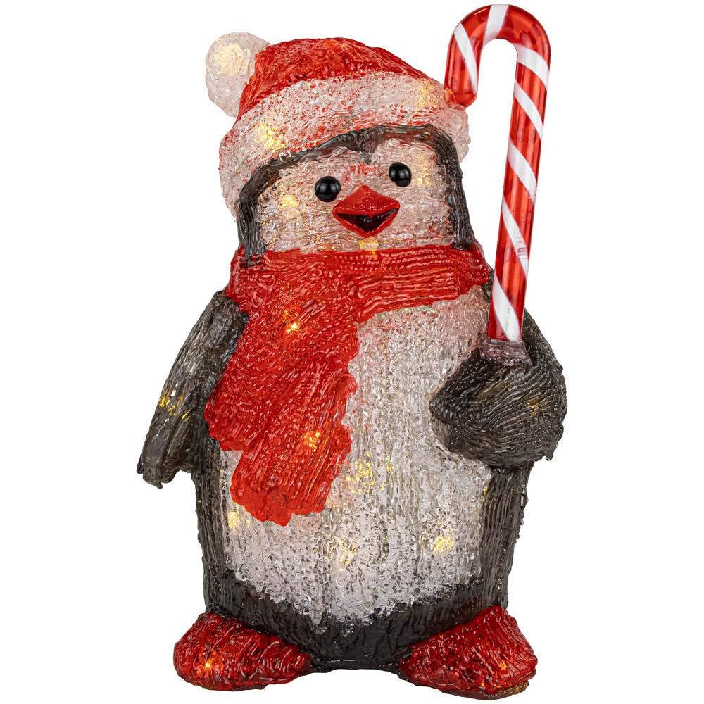 12" LED Lighted Grade Acrylic Santa Penguin Outdoor Christmas Decoration. Picture 3