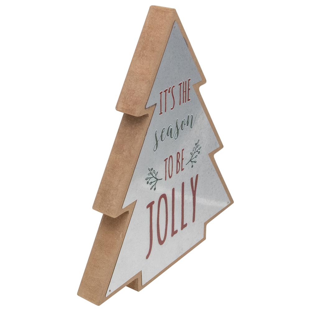 10" Tree Shaped Tis the Season to be Jolly Christmas Sign. Picture 2