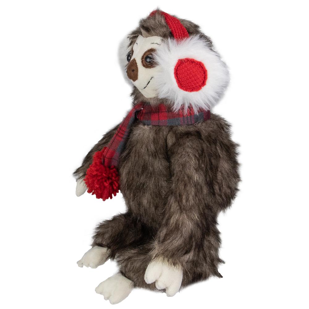 12-Inches Plush Brown Sitting Sloth Christmas Tabletop Decoration. Picture 3