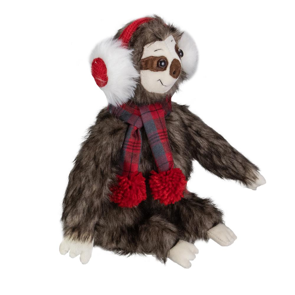 12-Inches Plush Brown Sitting Sloth Christmas Tabletop Decoration. Picture 4