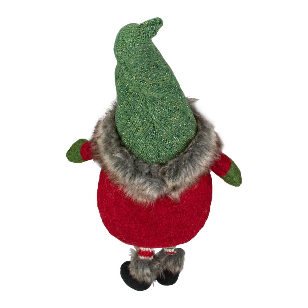 25-Inch Plush Red and Green Sitting Tabletop Gnome Christmas Decoration. Picture 5
