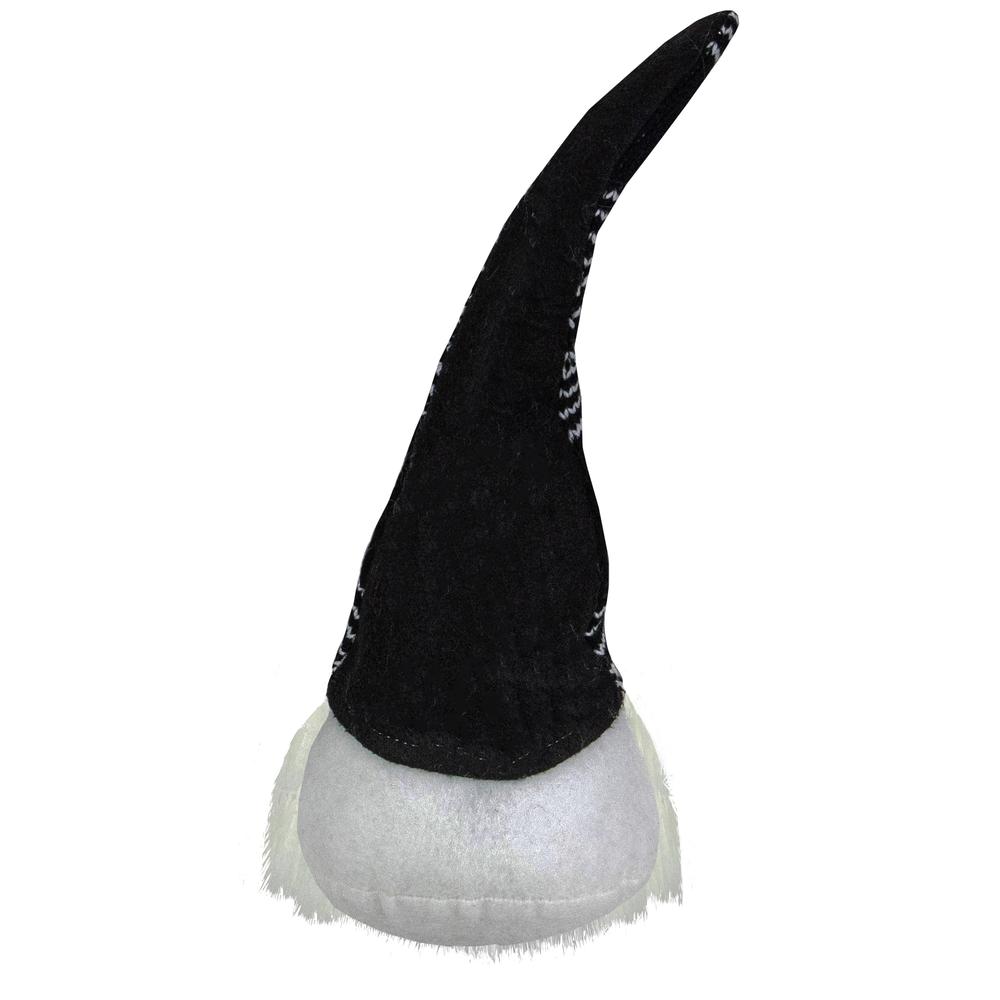12-Inch Black and White Plush Sitting Christmas Gnome Tabletop Decoration. Picture 5