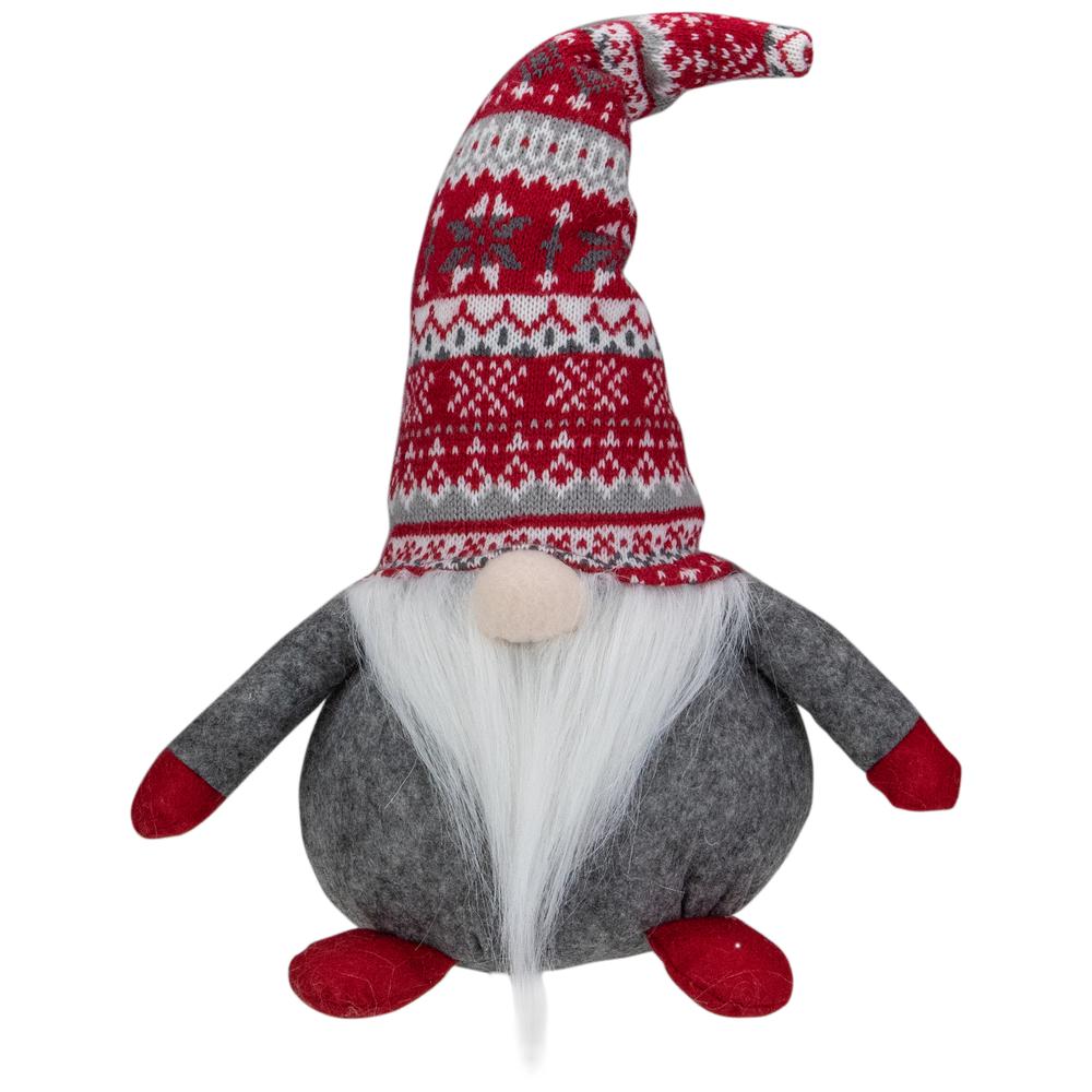 17-Inch Red  Gray  and White Lodge-Style Tabletop Gnome Christmas Decoration. The main picture.