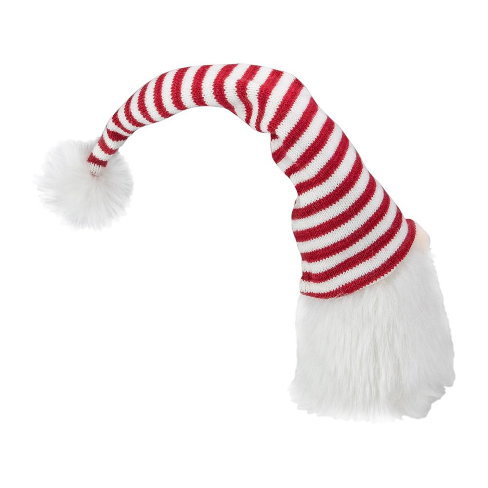 19-Inch Plush Tabletop Christmas Decoration Gnome with Red and White Striped Hat. Picture 4