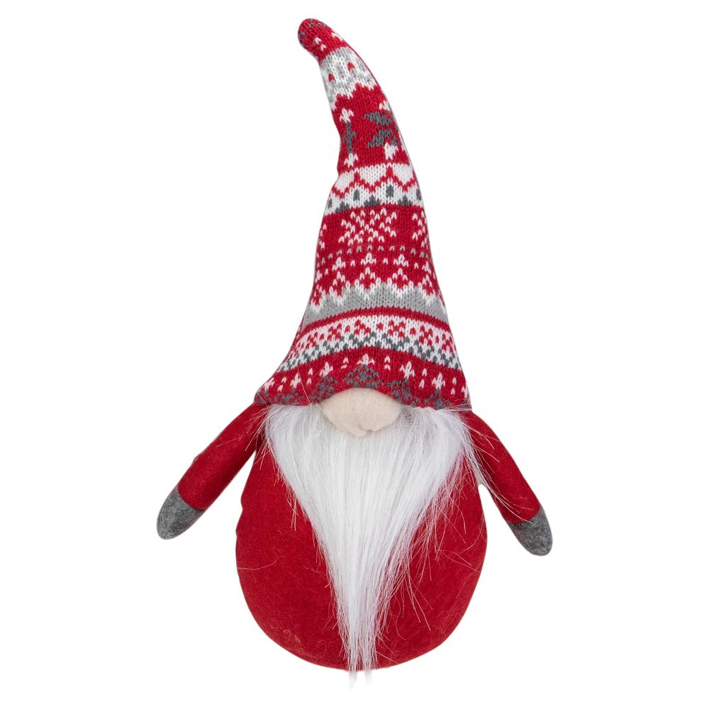 12-Inch Red and White Lodge Plush Tabletop Gnome Christmas Decoration. The main picture.