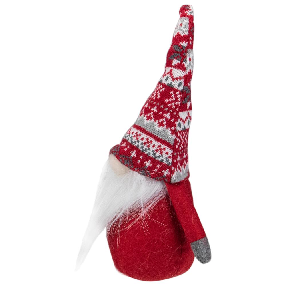 12-Inch Red and White Lodge Plush Tabletop Gnome Christmas Decoration. Picture 3