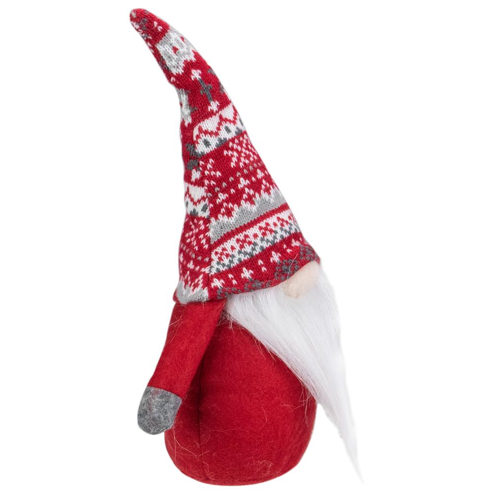 12-Inch Red and White Lodge Plush Tabletop Gnome Christmas Decoration. Picture 4