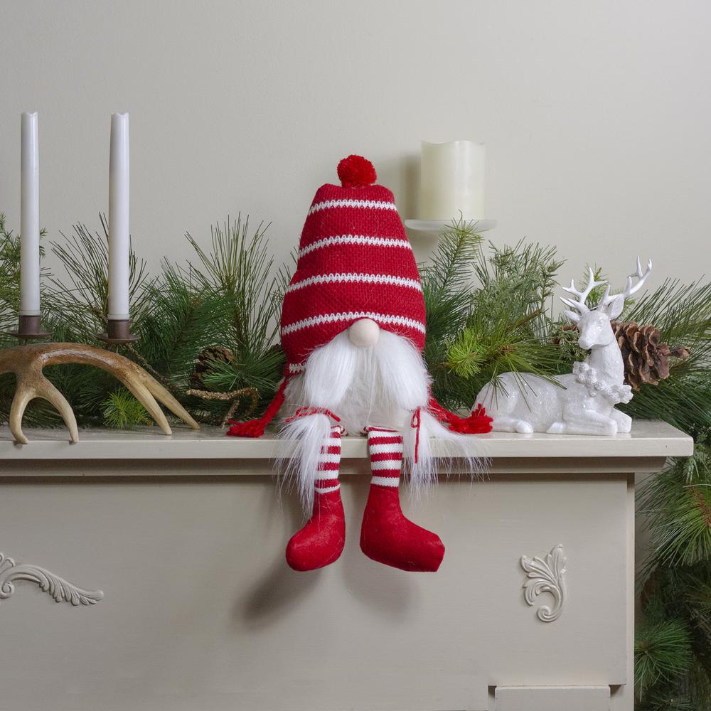 18-Inch Red and White Plush Tabletop Sitting Christmas Gnome Figure. Picture 2