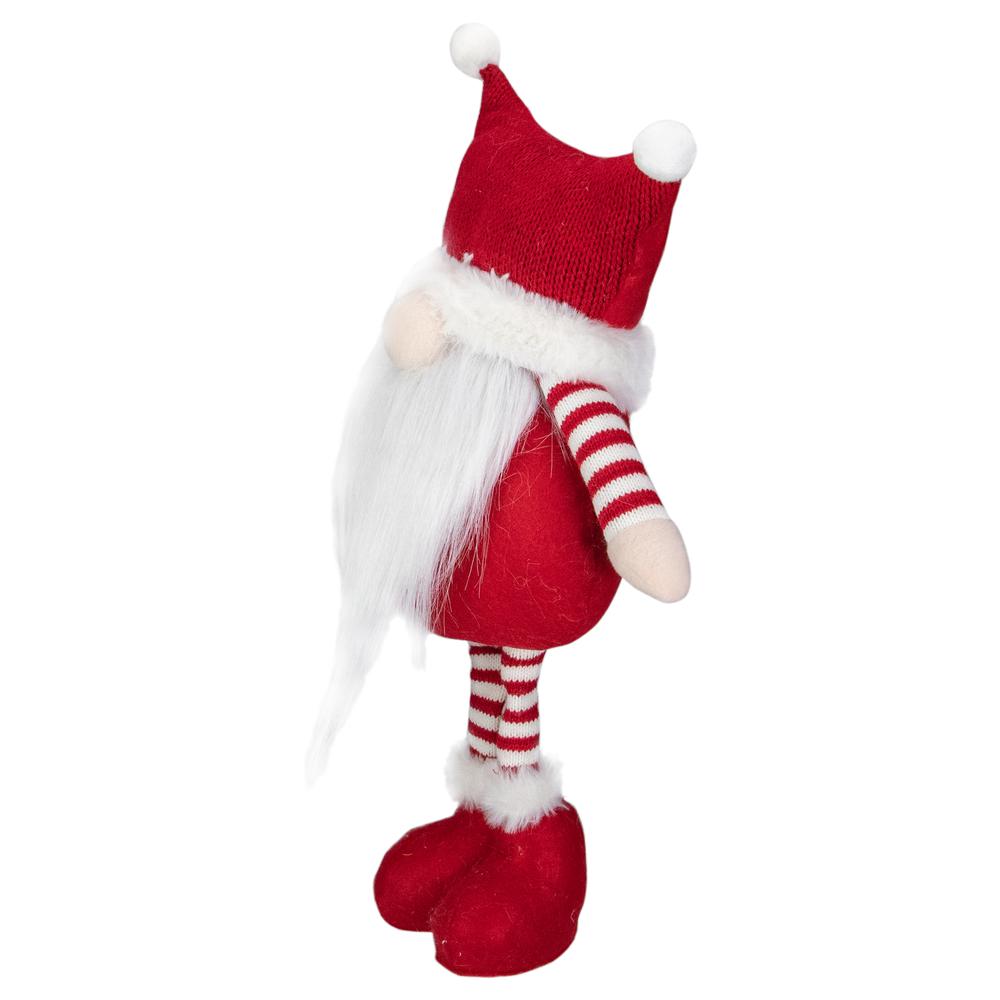 18.5" Plush Red and White Standing Tabletop Gnome Christmas Decoration. Picture 3