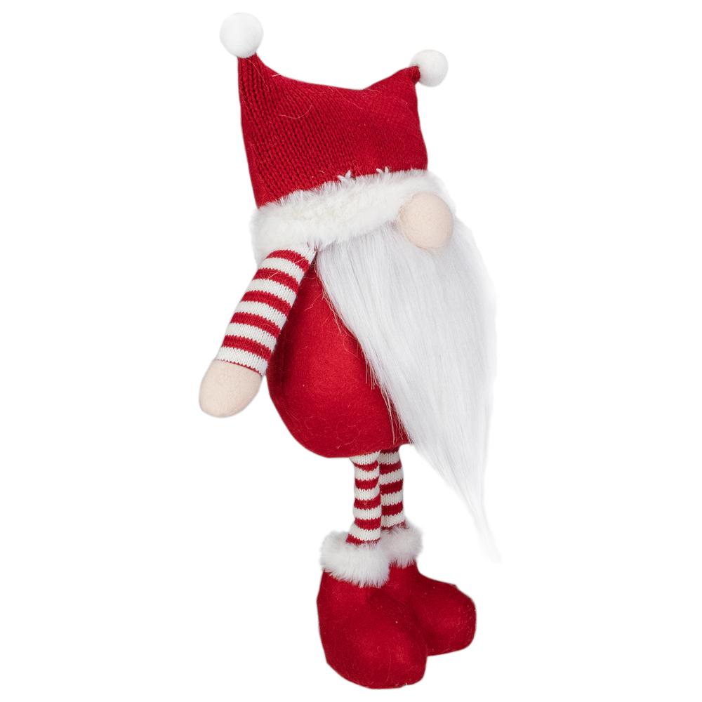 18.5" Plush Red and White Standing Tabletop Gnome Christmas Decoration. Picture 4