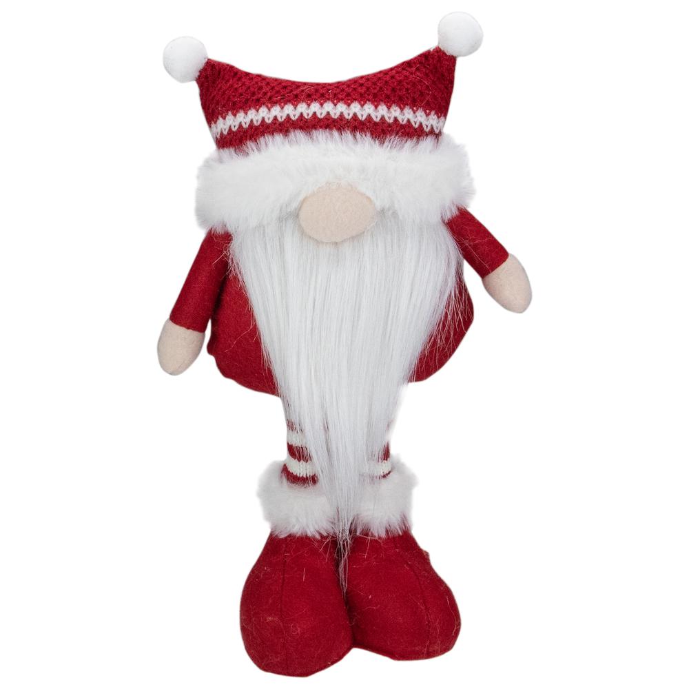 12.5" Red and White Standing Tabletop Christmas Gnome Figure. Picture 1
