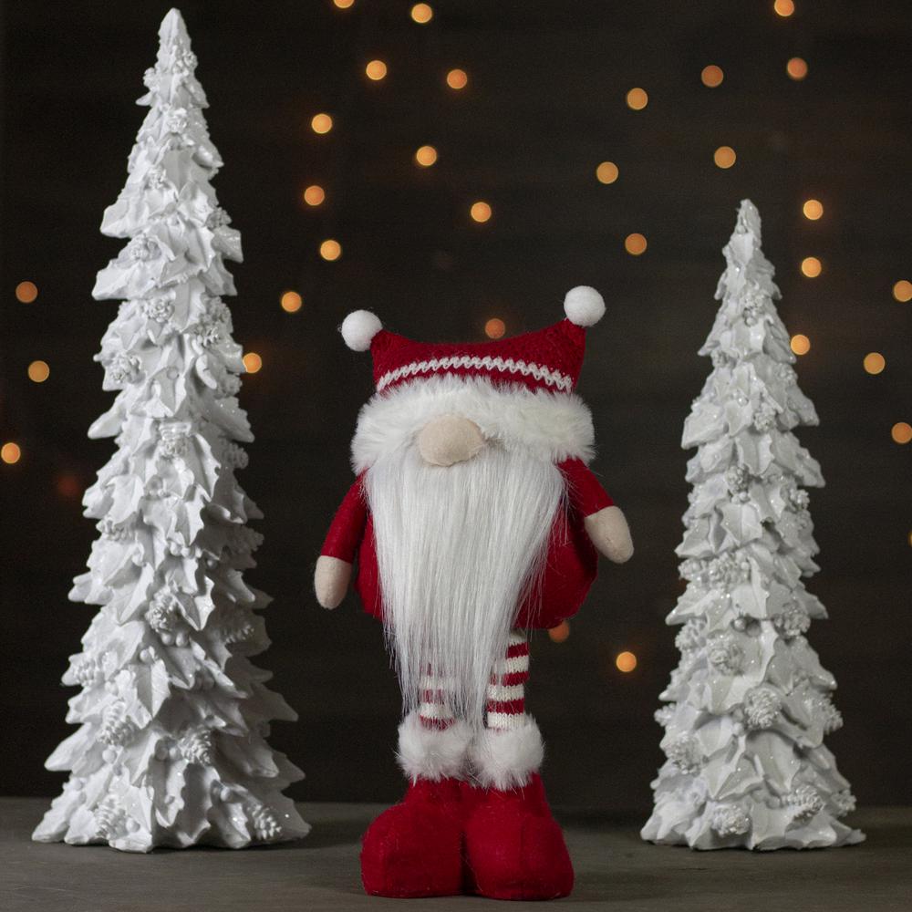 12.5" Red and White Standing Tabletop Christmas Gnome Figure. Picture 2