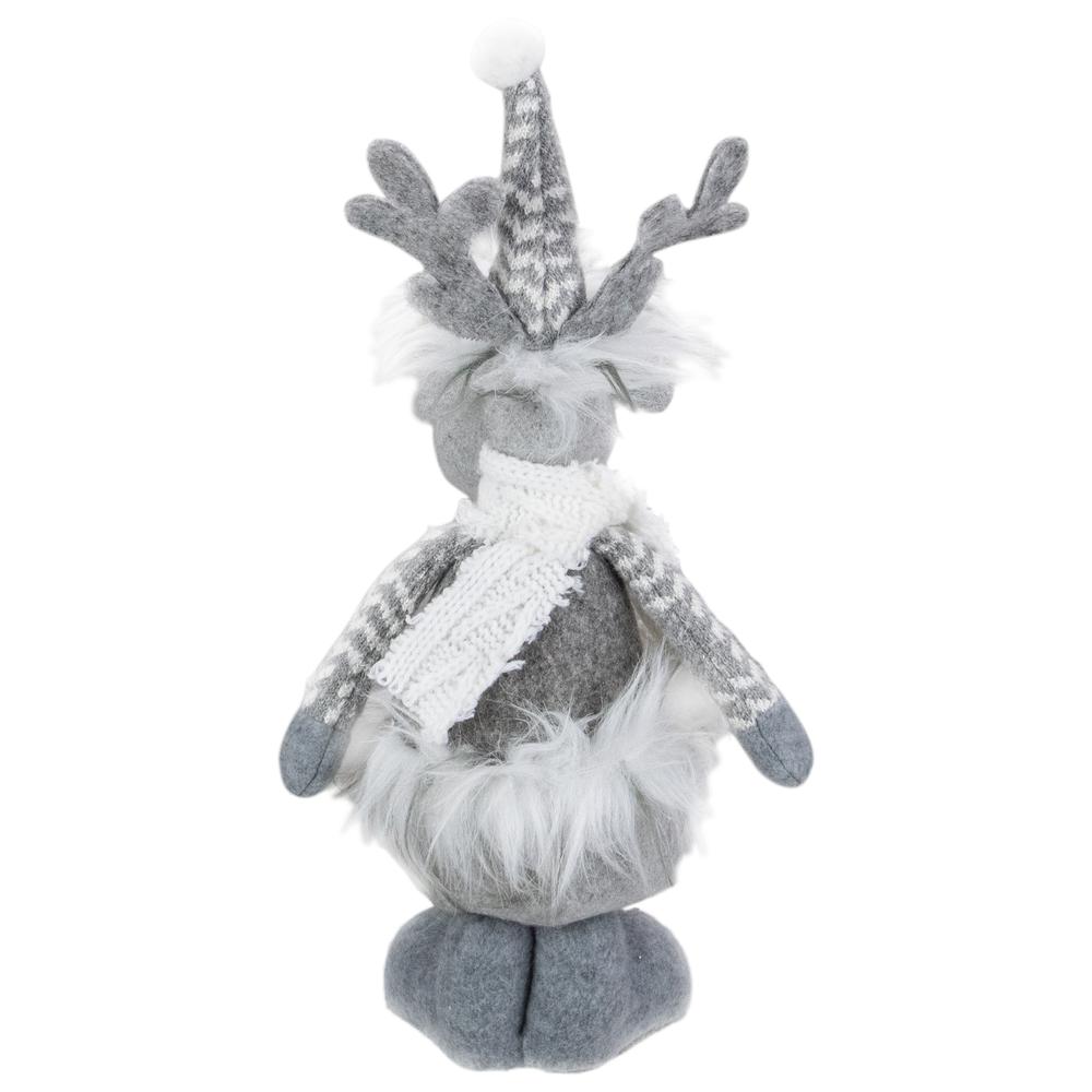 12-Inch Gray and White Standing Tabletop Moose Christmas Figure. Picture 5
