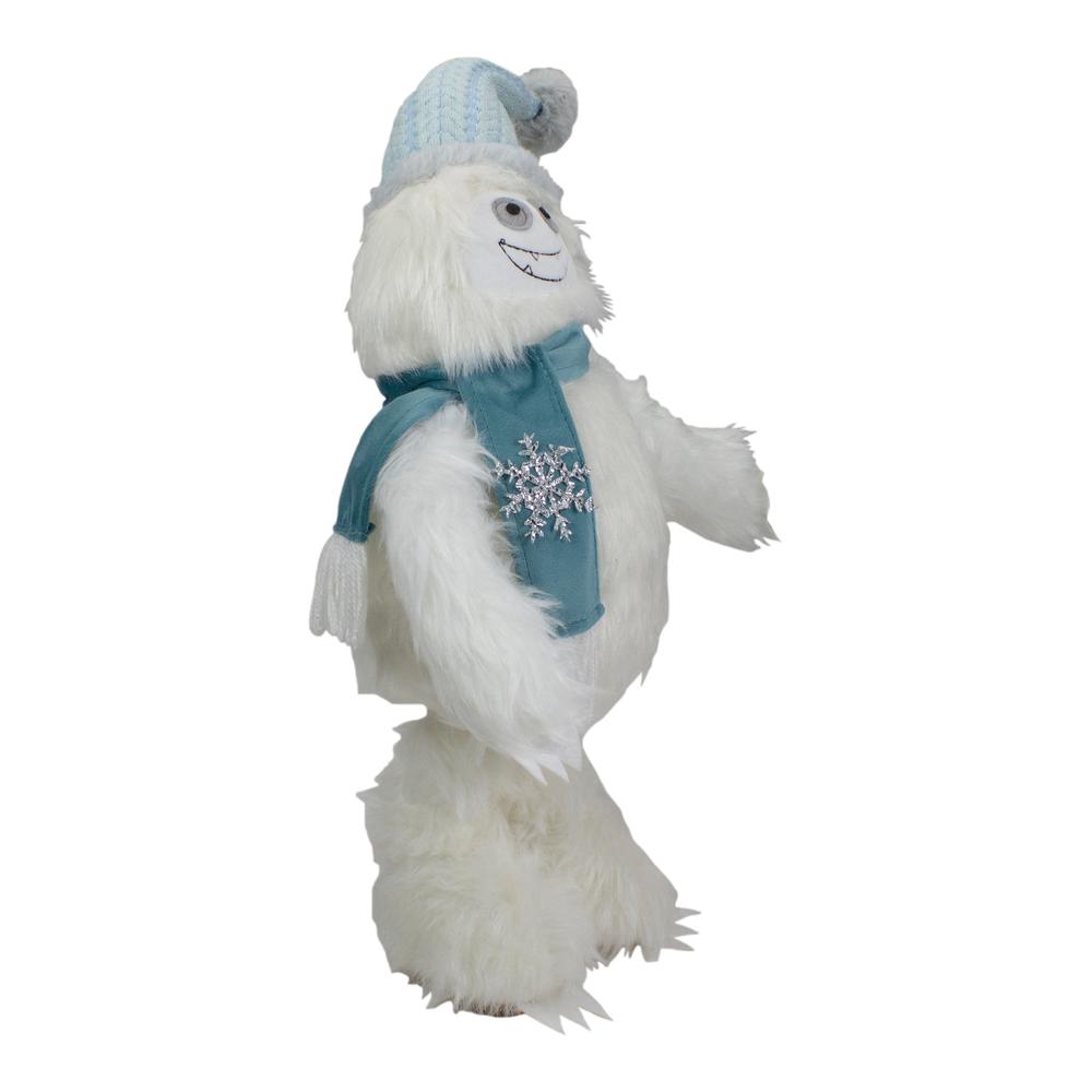 23-Inch Plush White and Blue Standing Tabletop Yeti Christmas Figure. Picture 3