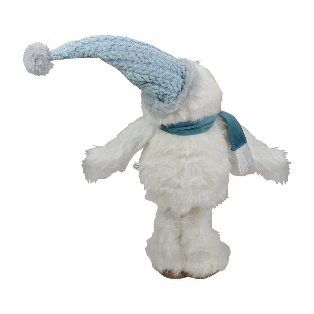 23-Inch Plush White and Blue Standing Tabletop Yeti Christmas Figure. Picture 5