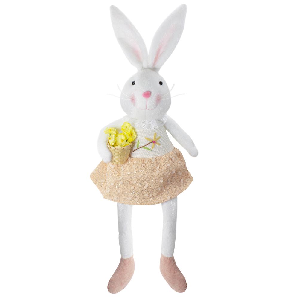 24" White and Pink Girl Bunny Rabbit Easter and Spring Table Top Figure. The main picture.