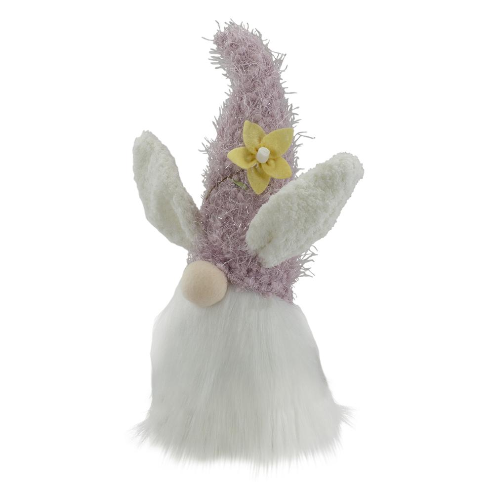 12" Purple and White Easter and Spring Gnome Head with Bunny Ears. Picture 4