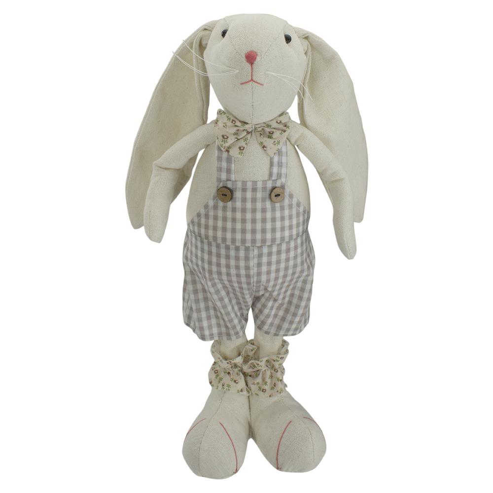 14.5-Inch Beige and Cream Standing Boy Bunny Rabbit Spring Figure. The main picture.