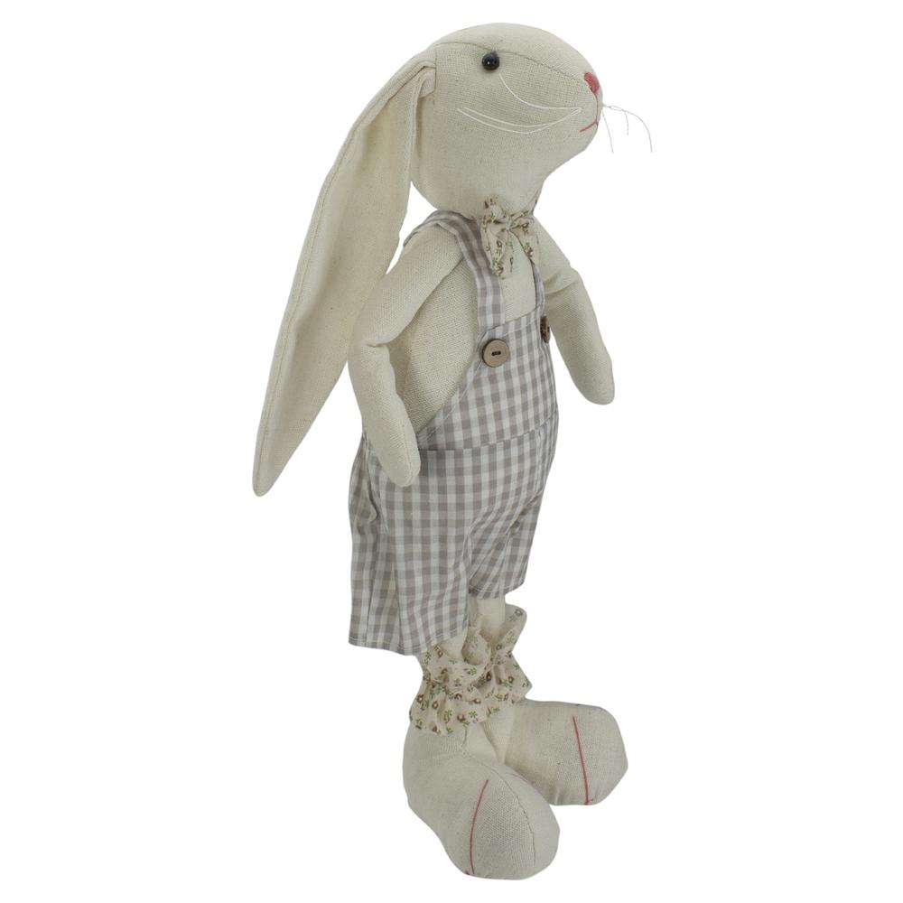 14.5-Inch Beige and Cream Standing Boy Bunny Rabbit Spring Figure. Picture 3
