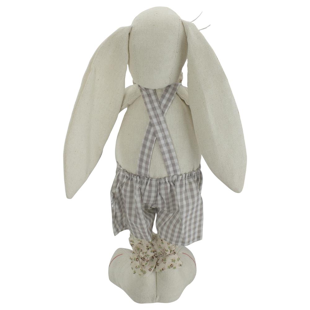 14.5-Inch Beige and Cream Standing Boy Bunny Rabbit Spring Figure. Picture 5