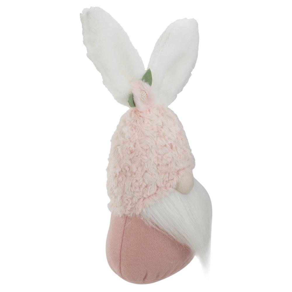 14" Pink and White Easter and Spring Gnome Head with Bunny Ears. Picture 3