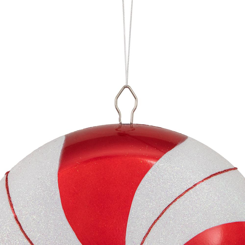 42" Red Pinwheel Lollipop with Iridescent Glitter Commercial Christmas Ornament. Picture 2