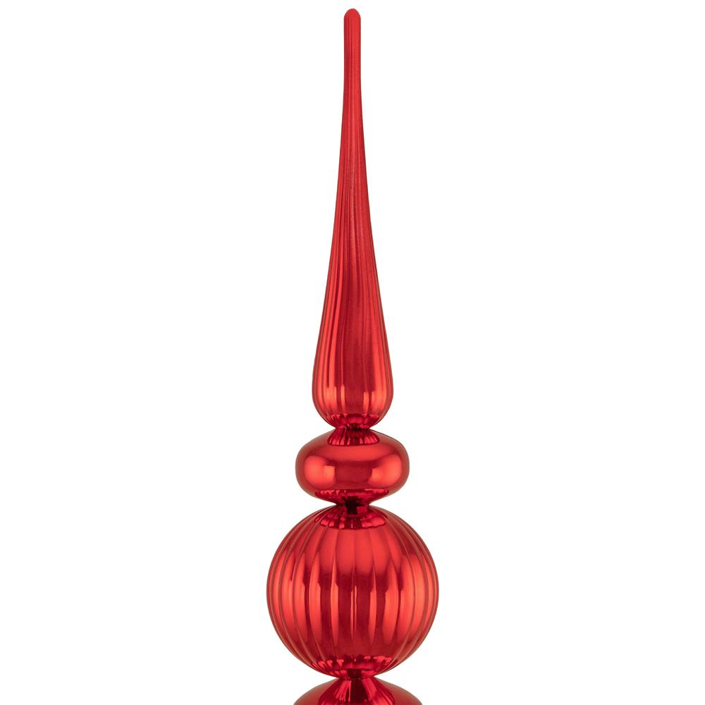 54" Shiny Red and Glittered Topiary Finial Tower Commercial Christmas Decoration. Picture 2