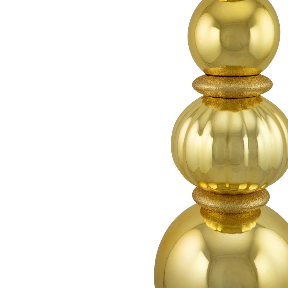 54" Shiny Gold and Glittered Topiary Finial Tower Commercial Christmas Decoration. Picture 4