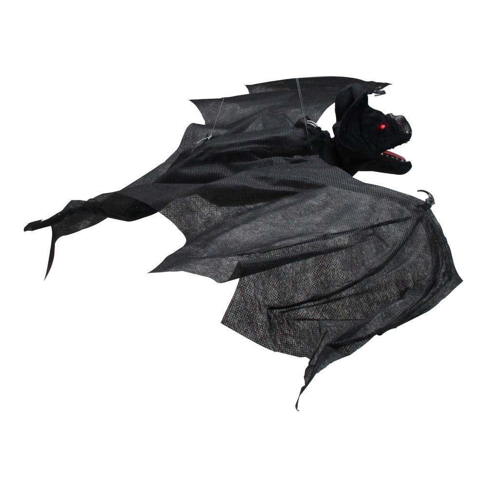 33" Battery Operated Animated Spooky Bat Hanging Halloween Decoration. Picture 3