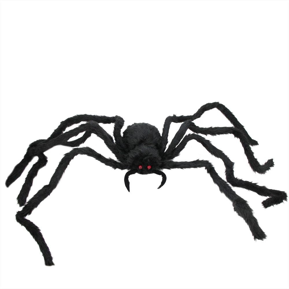 48" Black Spider with LED Flashing Eyes Halloween Decoration. Picture 2