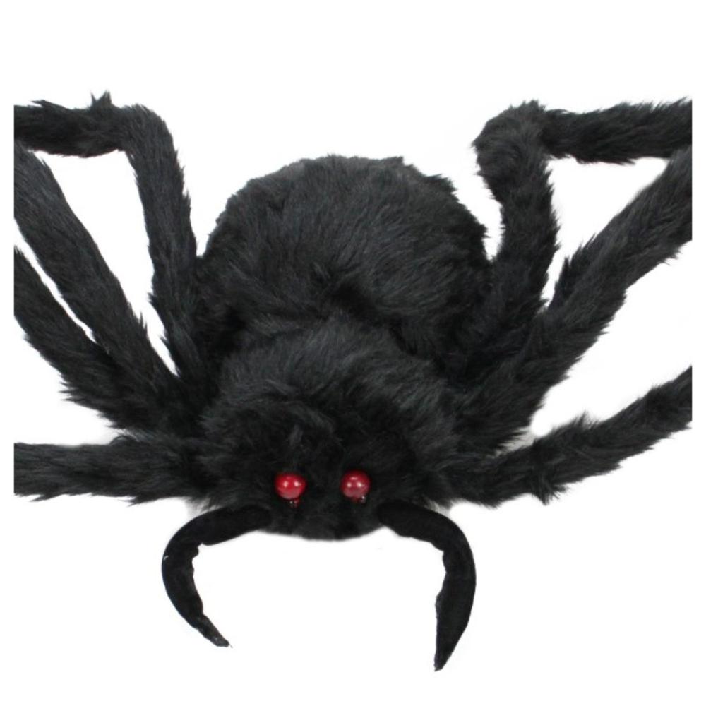 48" Black Spider with LED Flashing Eyes Halloween Decoration. Picture 3