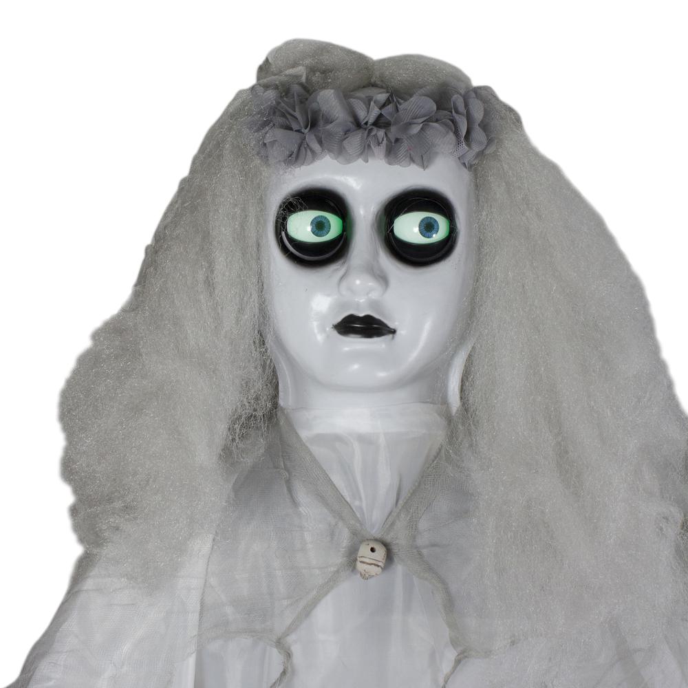 6' Lighted and Animated Ghost Bride Halloween Decoration. Picture 2