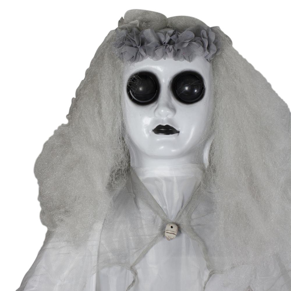 6' Lighted and Animated Ghost Bride Halloween Decoration. Picture 3