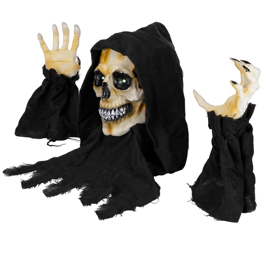 8" LED Lighted Grim Reaper with Sound Outdoor Halloween Decoration. Picture 2